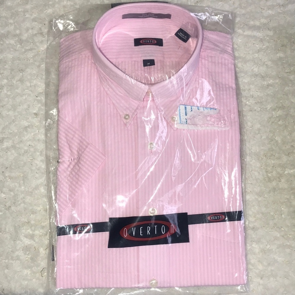 Overton Casual Short Sleeve Shirt NWT M Pink
